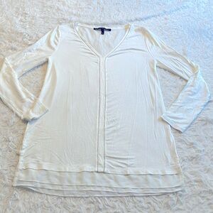 White House Black Market White Long Sleeve Shirt